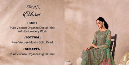 New Morni Simar Viscose Organza Pant Style Suits Wholesaler India