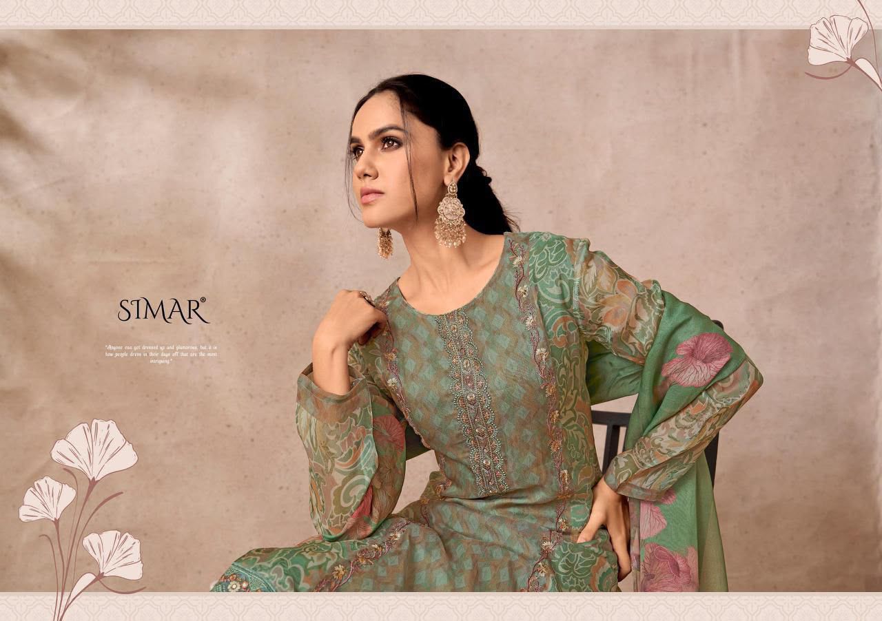 New Morni Simar Viscose Organza Pant Style Suits Wholesaler India