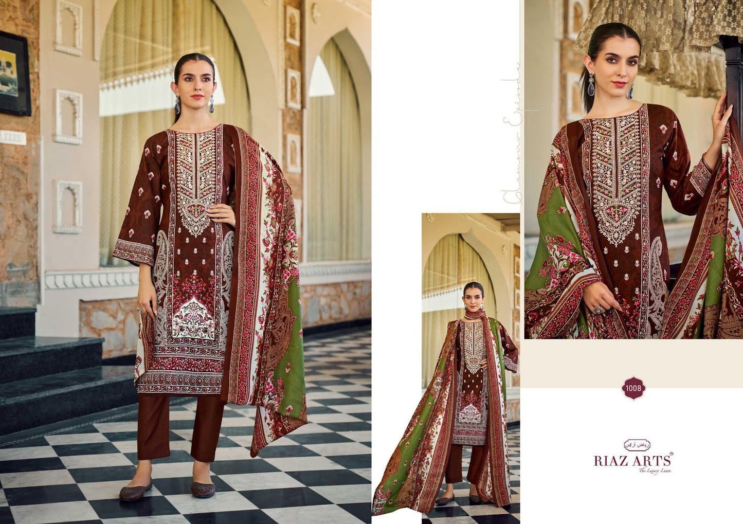 New Musafir 31 Riaz Art Cotton Cambric Karachi Salwar Suits Exporter Gujarat