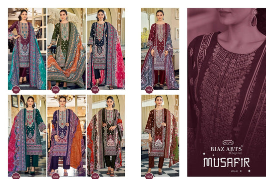 New Musafir 31 Riaz Art Cotton Cambric Karachi Salwar Suits Exporter Gujarat