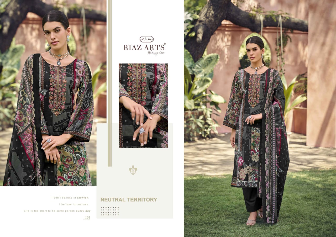 New Musafir Riaz Art Lawn Karachi Salwar Suits Wholesale Price