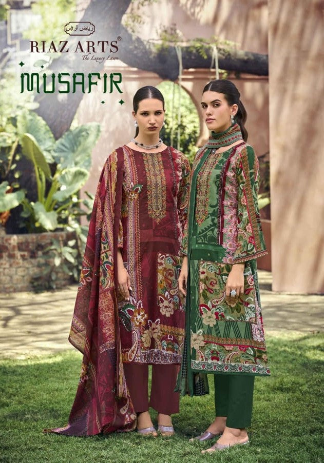 New Musafir Riaz Art Lawn Karachi Salwar Suits Wholesale Price