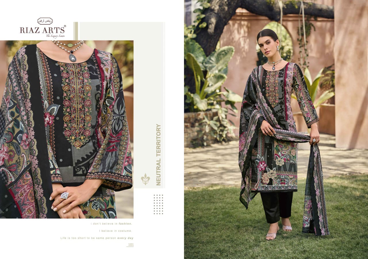 New Musafir Riaz Art Lawn Karachi Salwar Suits Wholesale Price