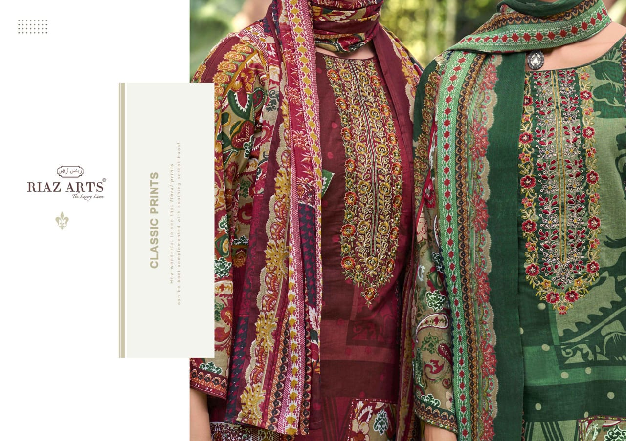 New Musafir Riaz Art Lawn Karachi Salwar Suits Wholesale Price