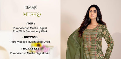 New Mushq Simar Viscose Muslin Pant Style Suits Exporter India
