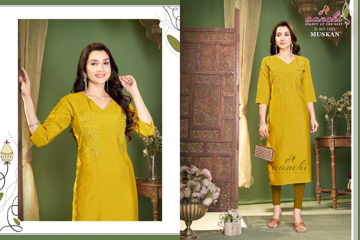 New Muskan Aanchi Vatican Long Straight Kurti Exporter Gujarat