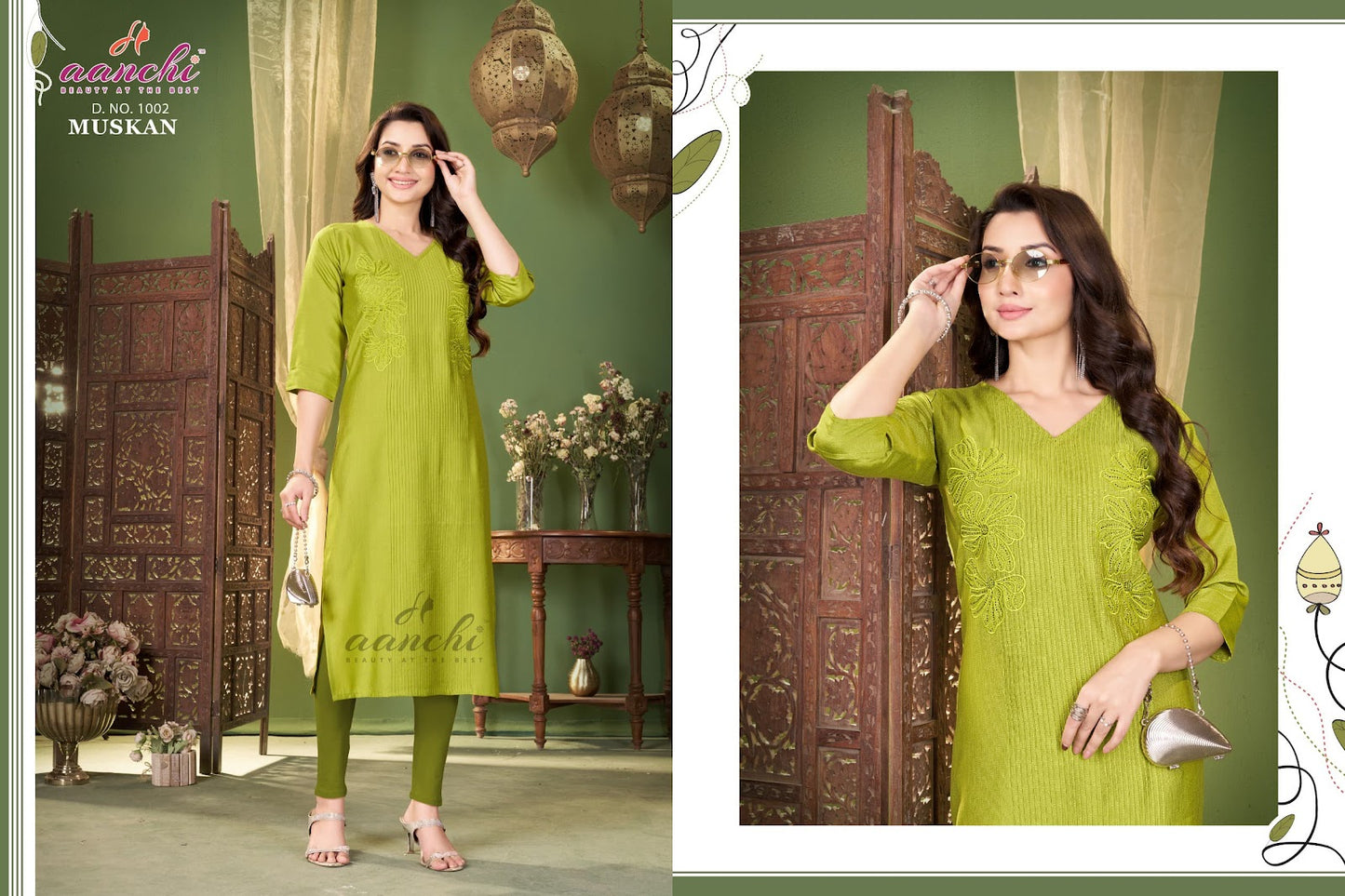 New Muskan Aanchi Vatican Long Straight Kurti Exporter Gujarat