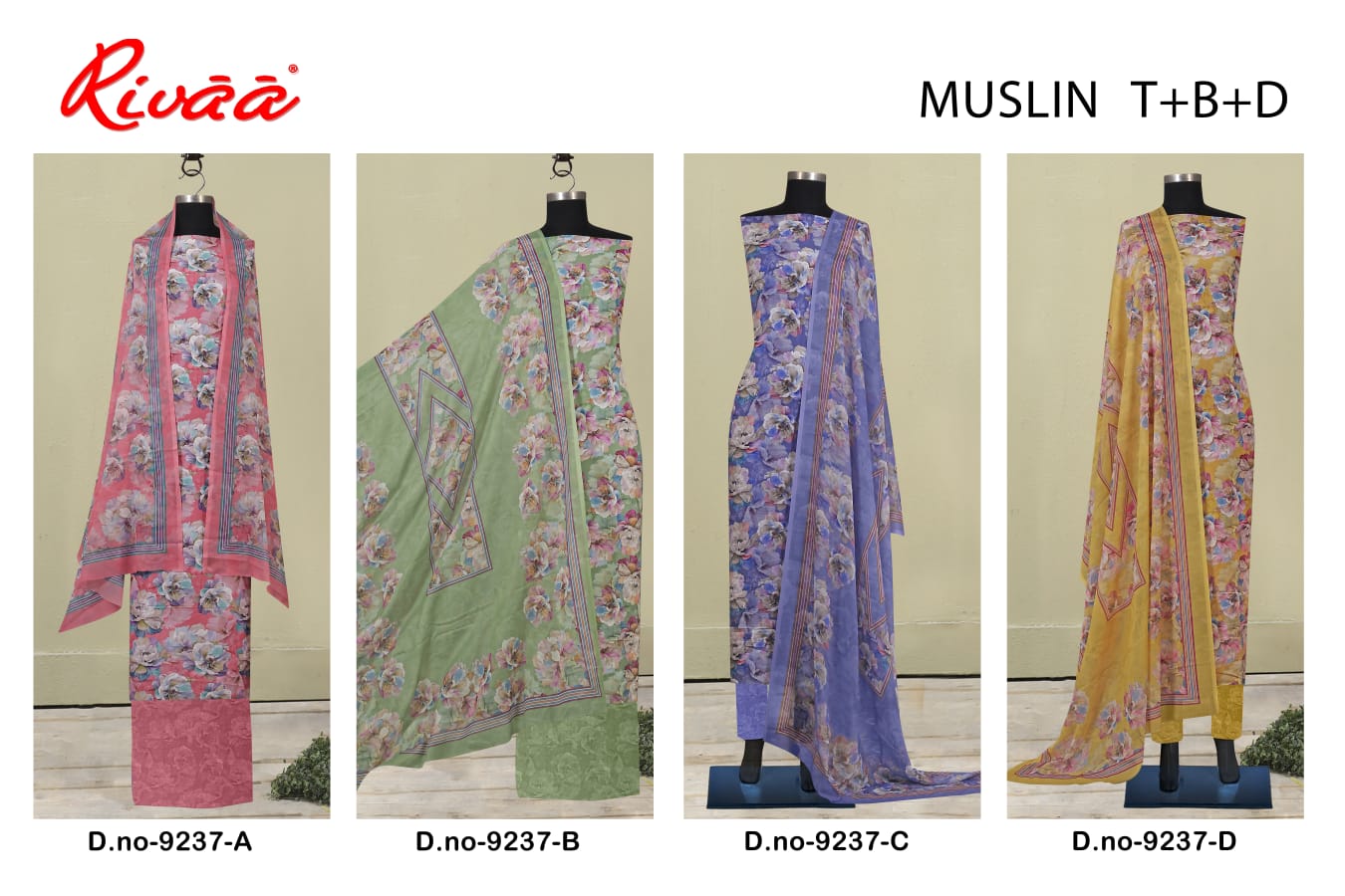 New Muslin Rivaa Salwar Suits Supplier Gujarat