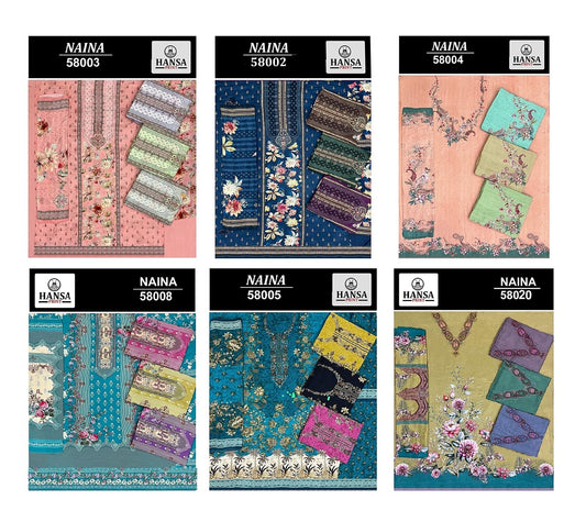 New Naina Hansa Prints Muslin Salwar Suits Exporter India