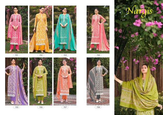 New Nargis Nishant Fashion Lawn Pant Style Suits Wholesaler Gujarat