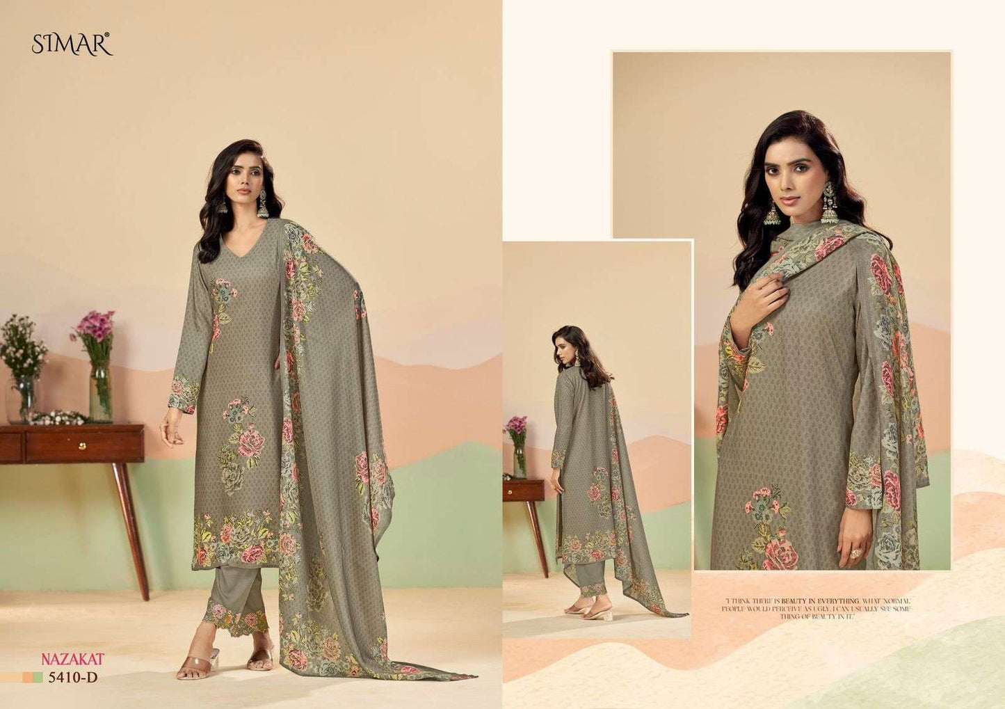 New Nazakat Simar Lawn Cotton Pant Style Suits Manufacturer Gujarat