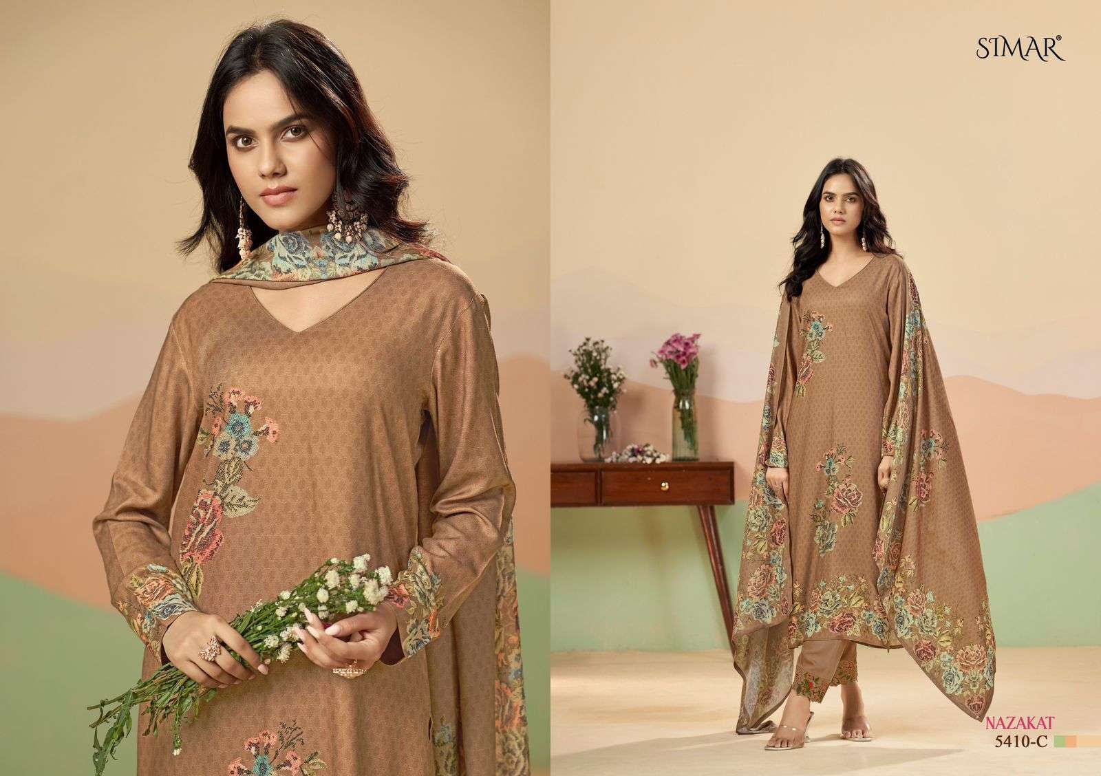 New Nazakat Simar Lawn Cotton Pant Style Suits Manufacturer Gujarat