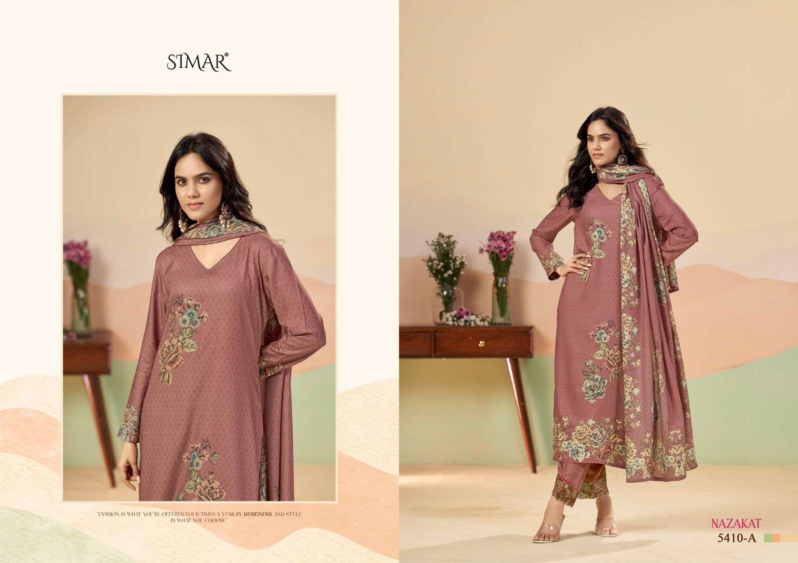 New Nazakat Simar Lawn Cotton Pant Style Suits Manufacturer Gujarat