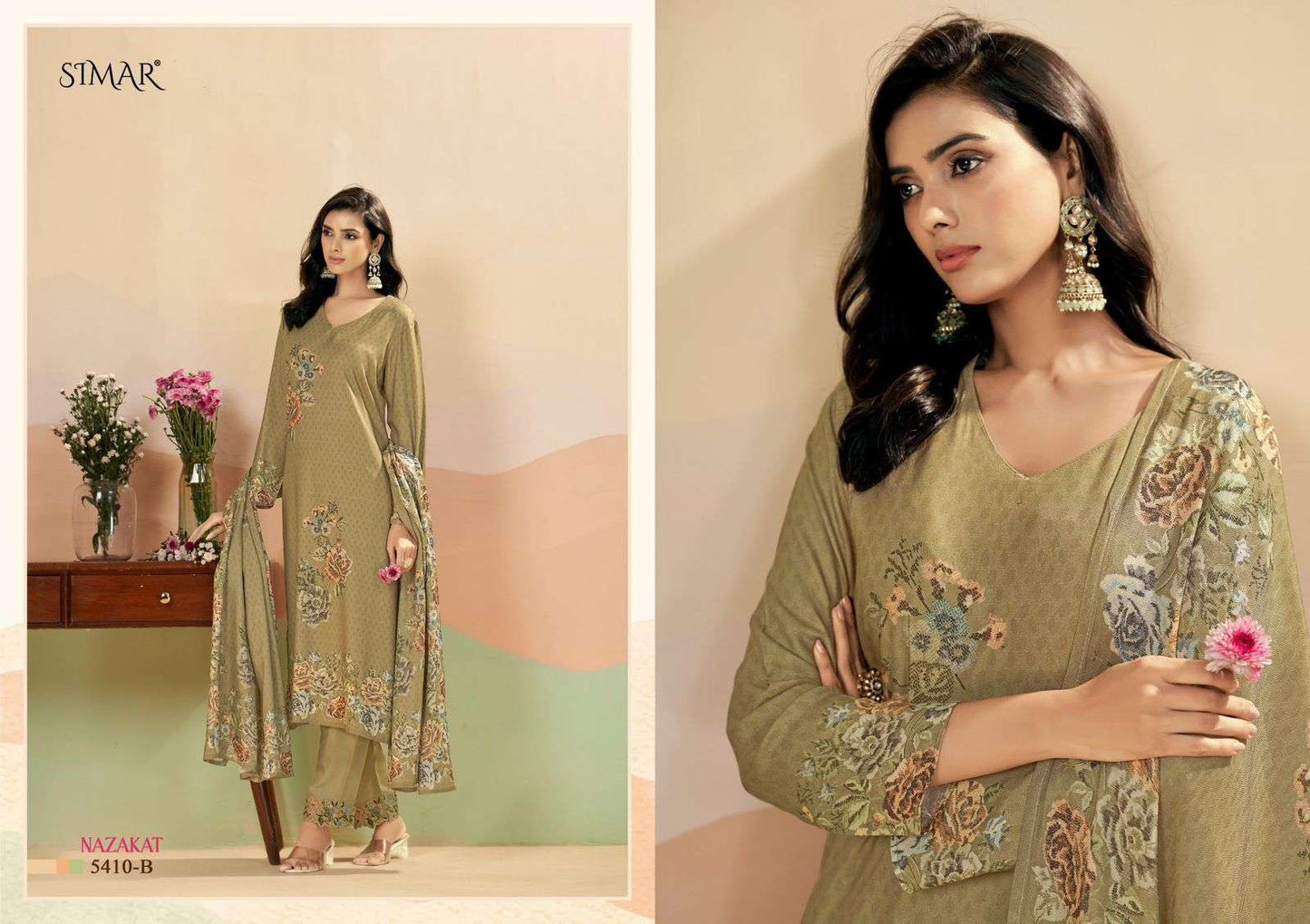 New Nazakat Simar Lawn Cotton Pant Style Suits Manufacturer Gujarat