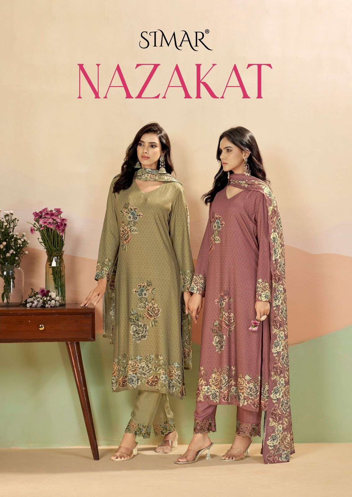 New Nazakat Simar Lawn Cotton Pant Style Suits Manufacturer Gujarat