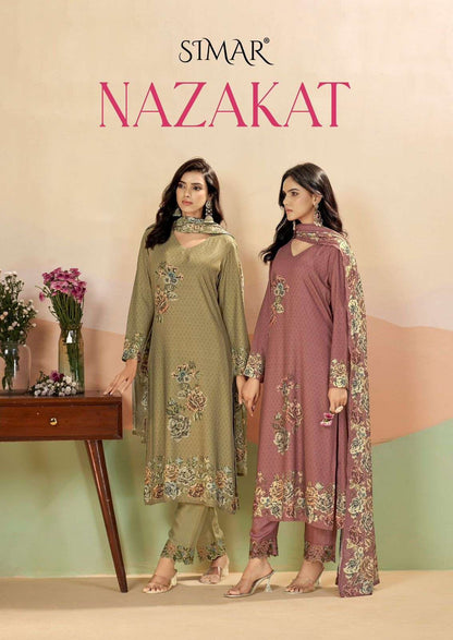 New Nazakat Simar Lawn Cotton Pant Style Suits Manufacturer Gujarat