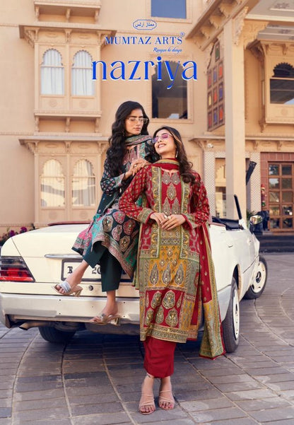 New Nazriya Mumtaz Arts Viscose Muslin Karachi Salwar Suits Wholesaler
