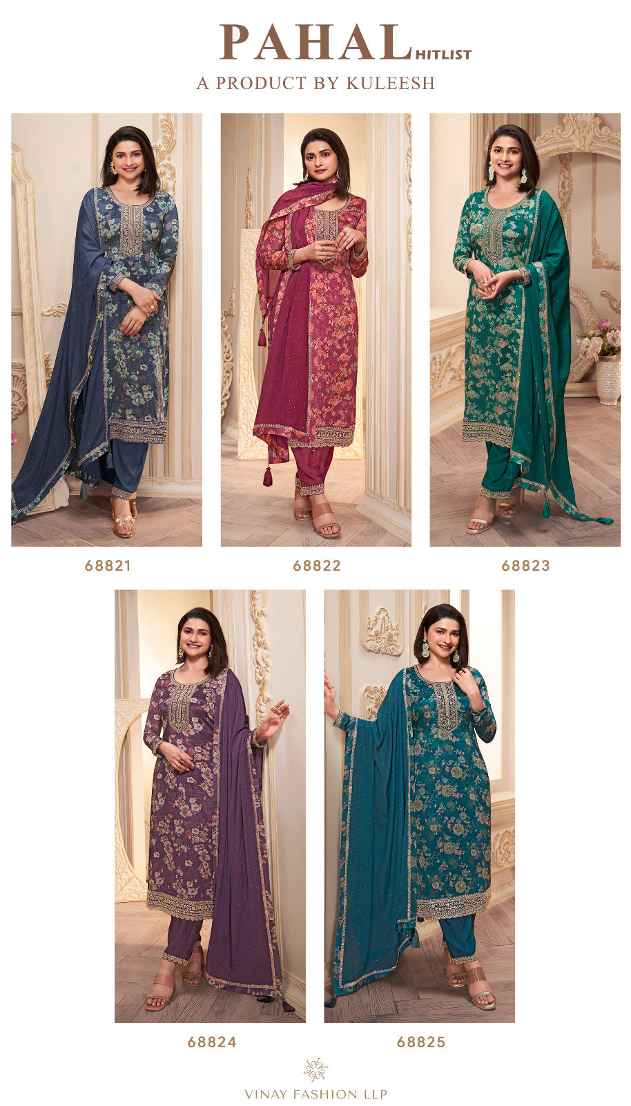 New Pahal Hitlist Vinay Fashion Llp Chinnon Pant Style Suits Wholesale