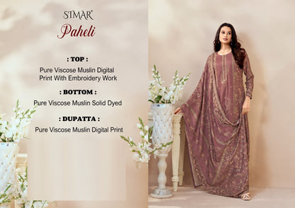 New Paheli Simar Viscose Muslin Pant Style Suits Exporter Gujarat