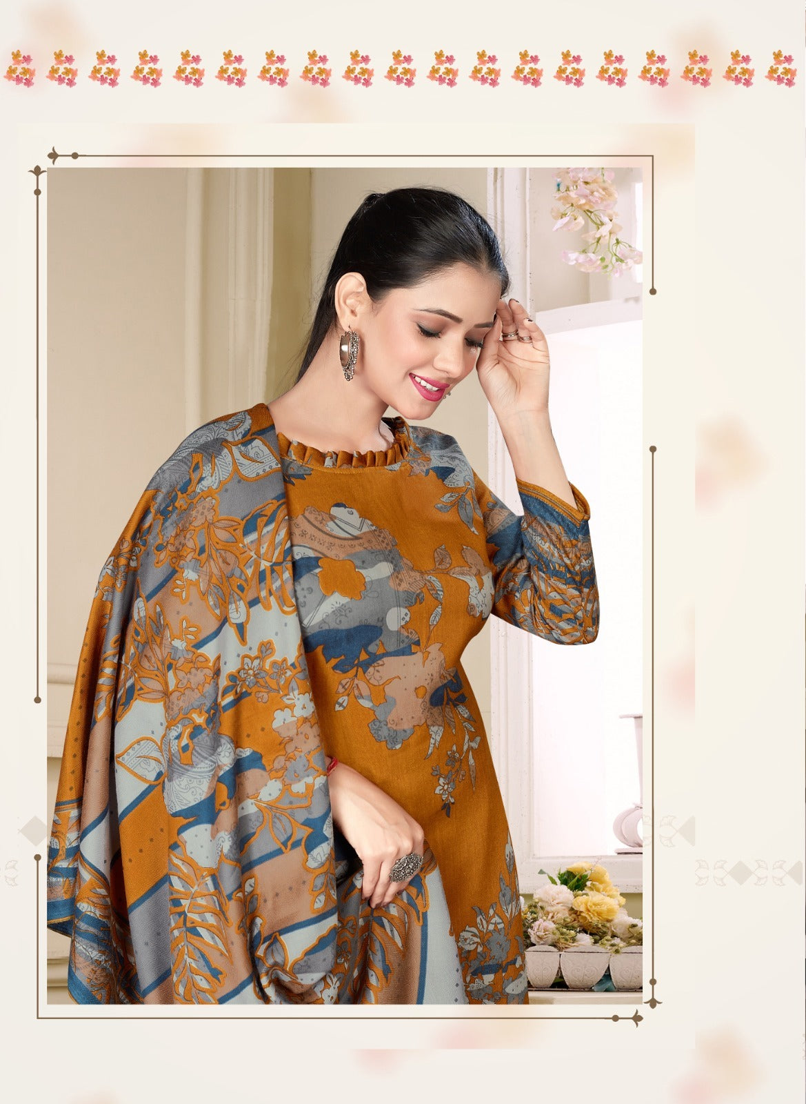New Pashmina Shwal Vol 14 Sat Pant Style Suits Wholesaler Gujarat
