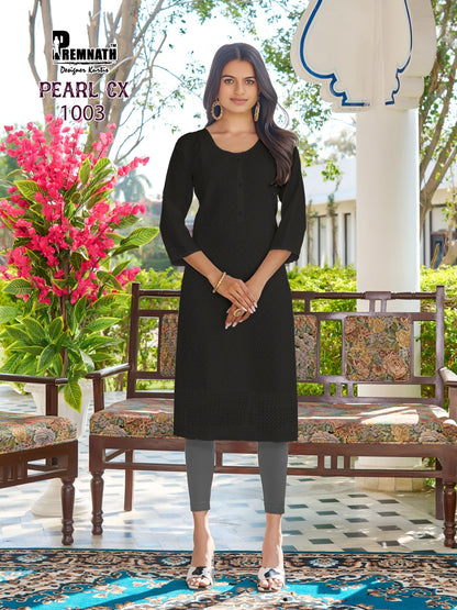 New Pearl Cx Premnath Cotton Knee Length Kurtis Wholesale Price
