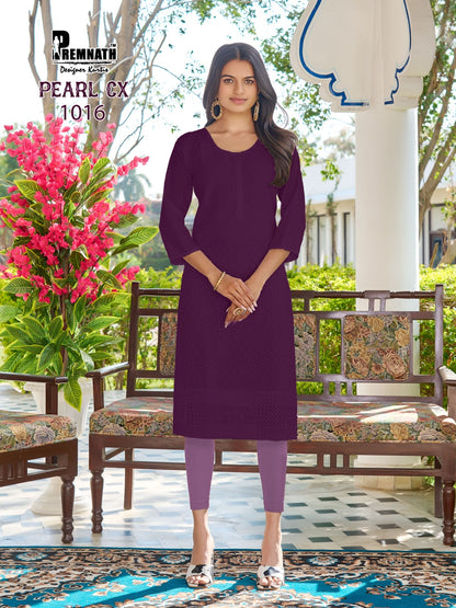 New Pearl Cx Premnath Cotton Knee Length Kurtis Wholesale Price