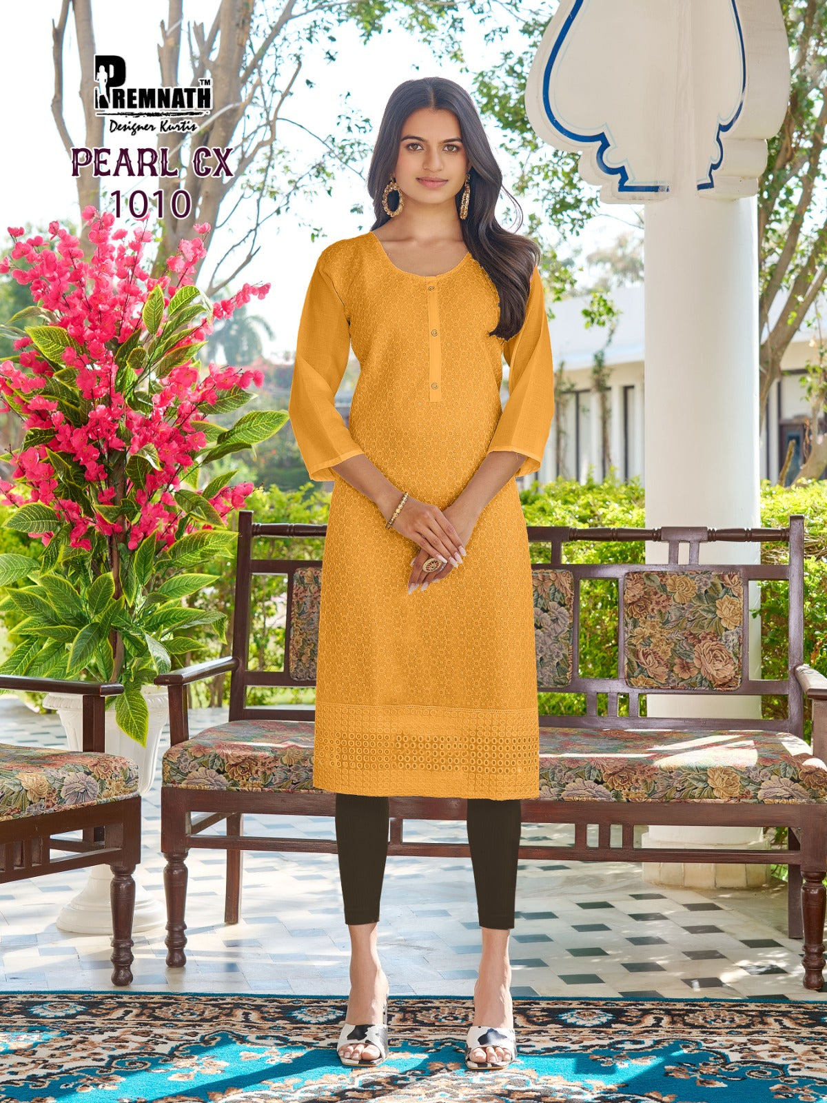 New Pearl Cx Premnath Cotton Knee Length Kurtis Wholesale Price