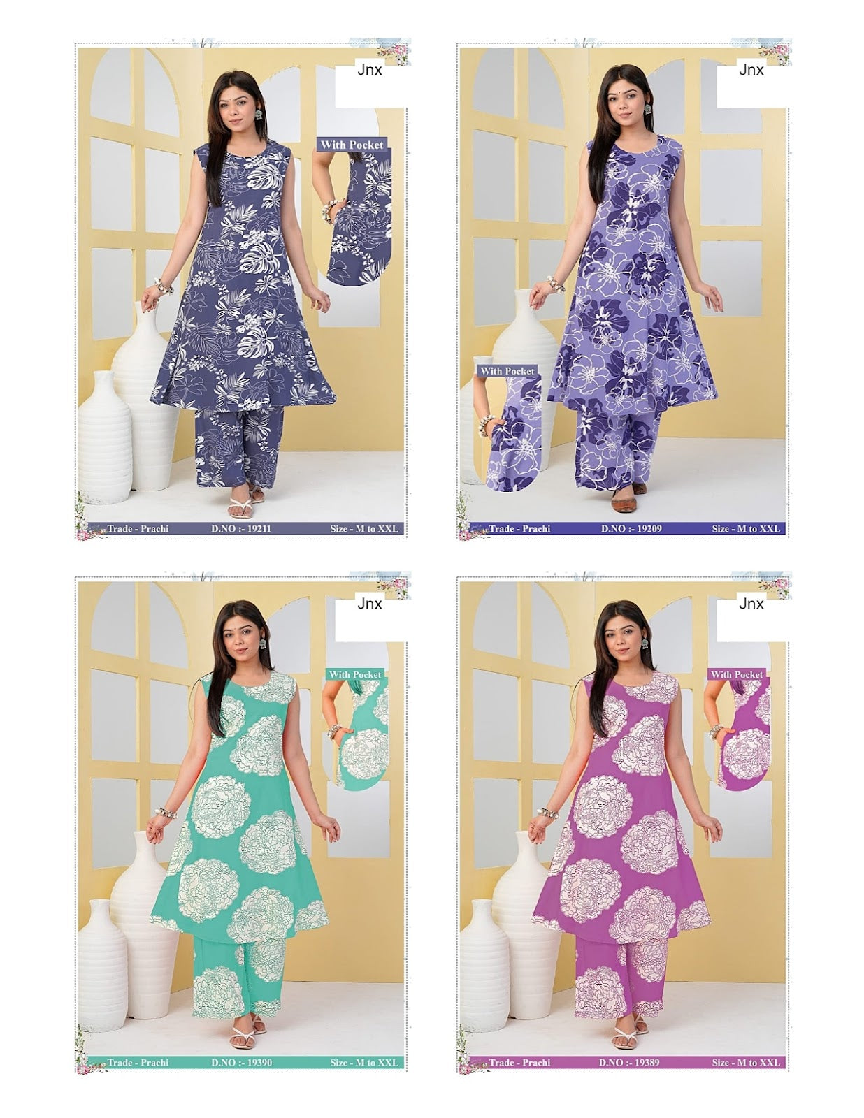 New Prachi 3005 Jnx Rayon Co Ord Set Supplier Gujarat