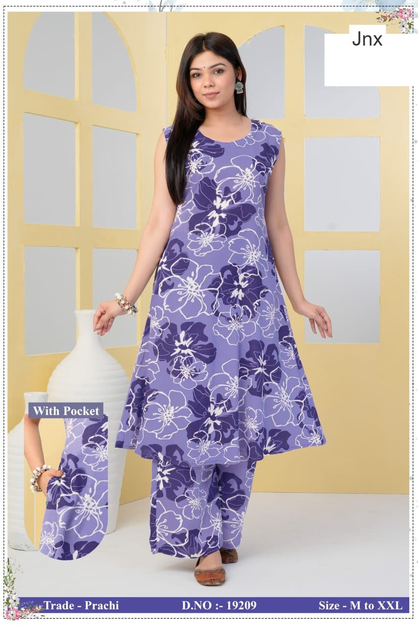 New Prachi 3005 Jnx Rayon Co Ord Set Supplier Gujarat