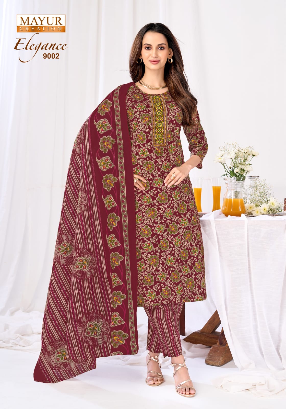 New Print Elegance Vol 9 Mayur Creation Readymade Cotton Pant Suits Manufacturer India