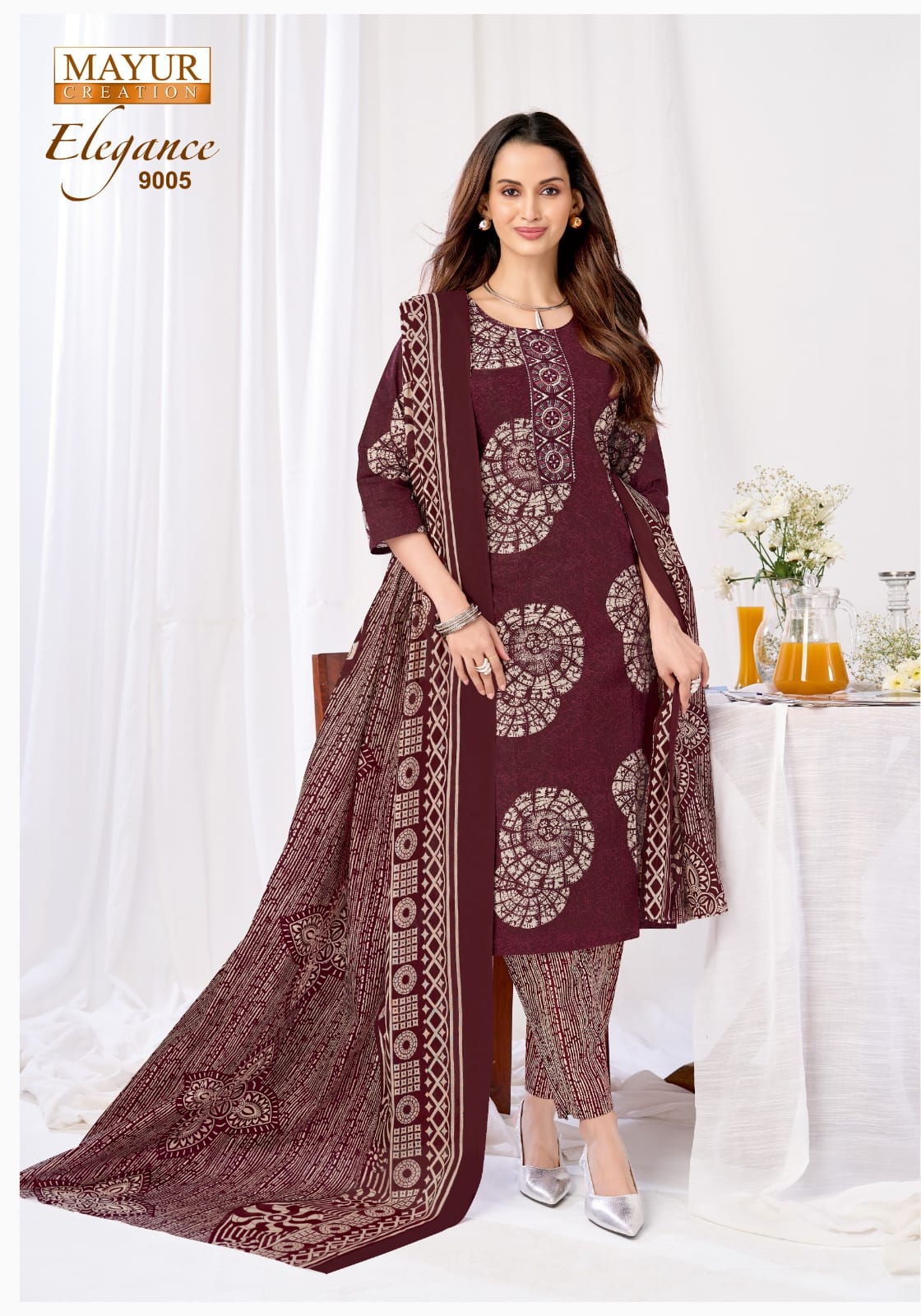 New Print Elegance Vol 9 Mayur Creation Readymade Cotton Pant Suits Manufacturer India