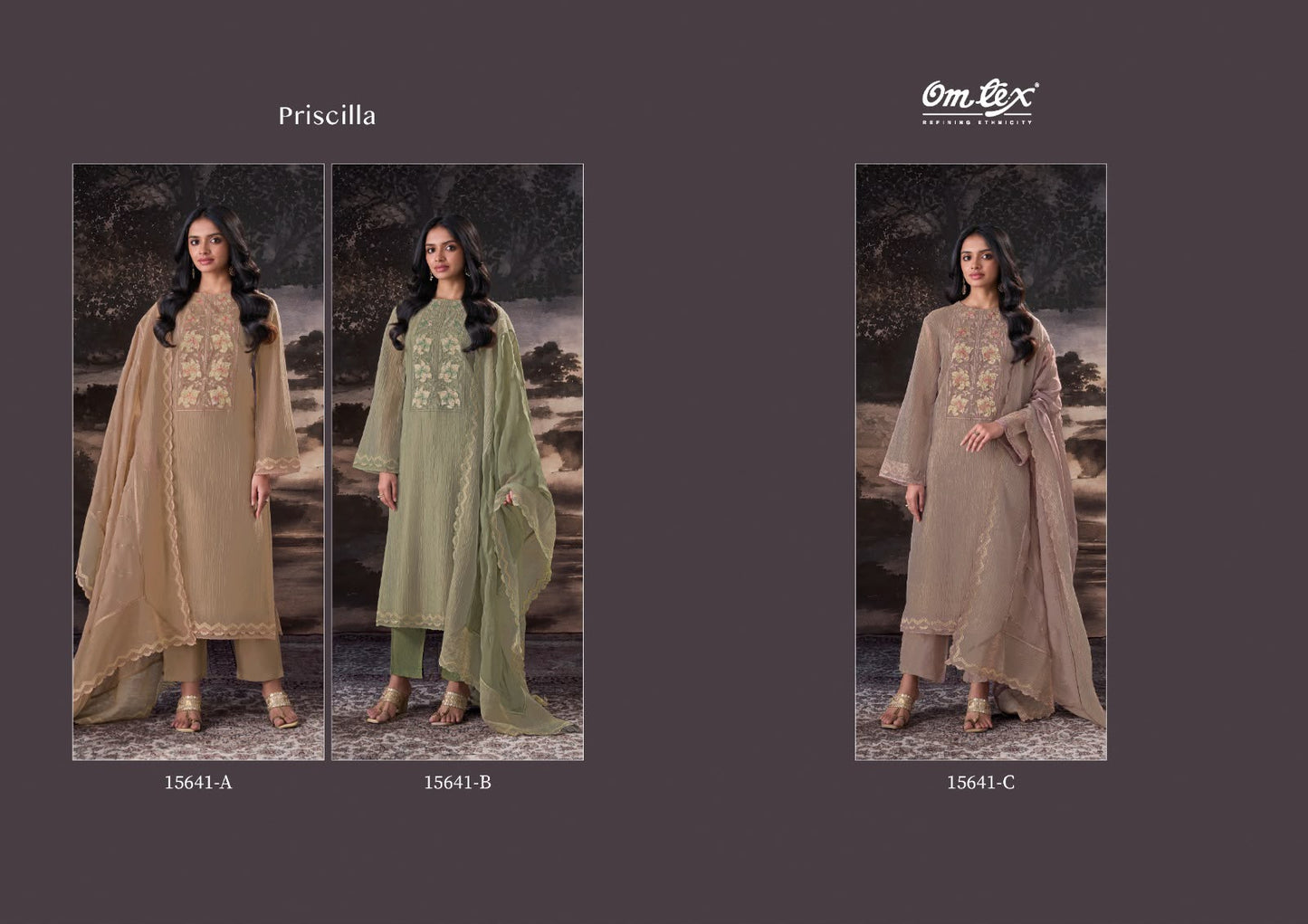 New Priscilla Omtex Silk Tissue Pant Style Suits Manufacturer Ahmedabad