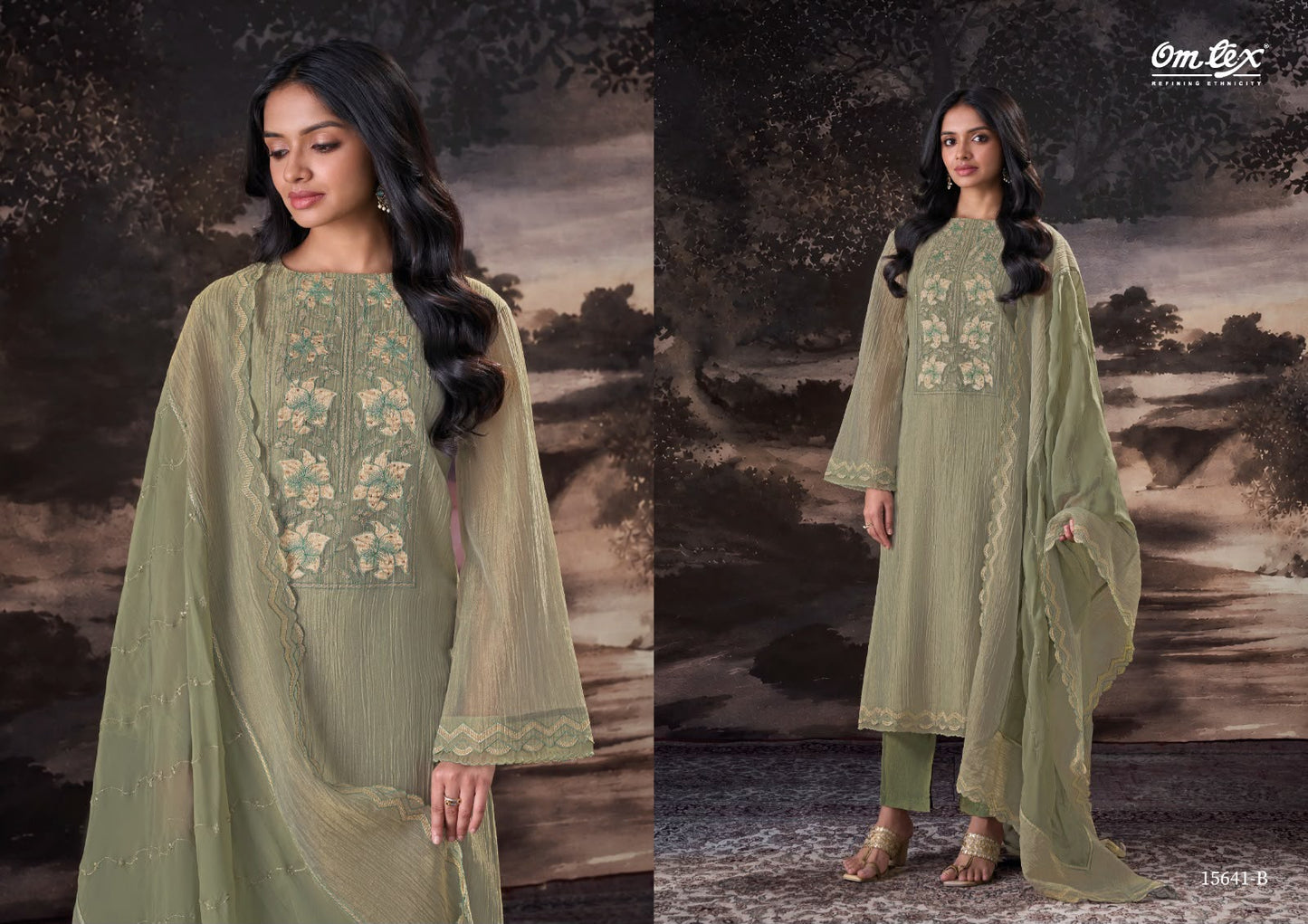 New Priscilla Omtex Silk Tissue Pant Style Suits Manufacturer Ahmedabad