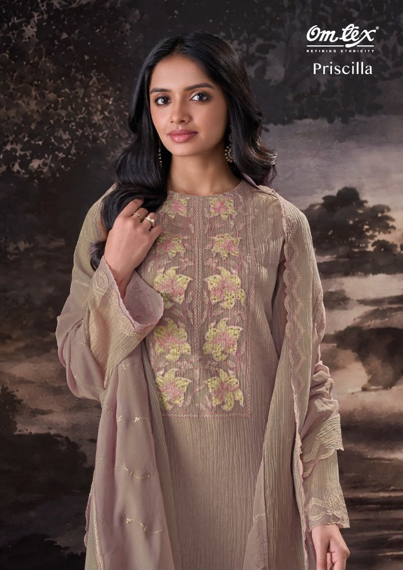 New Priscilla Omtex Silk Tissue Pant Style Suits Manufacturer Ahmedabad