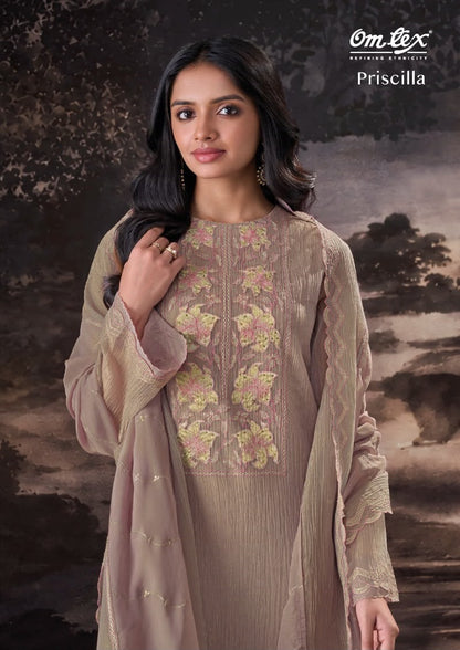 New Priscilla Omtex Silk Tissue Pant Style Suits Manufacturer Ahmedabad