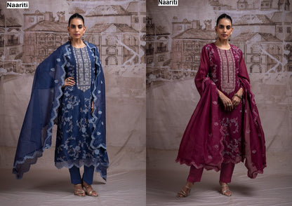 New Priyana Naariti Mul Chanderi Pant Style Suits Exporter India