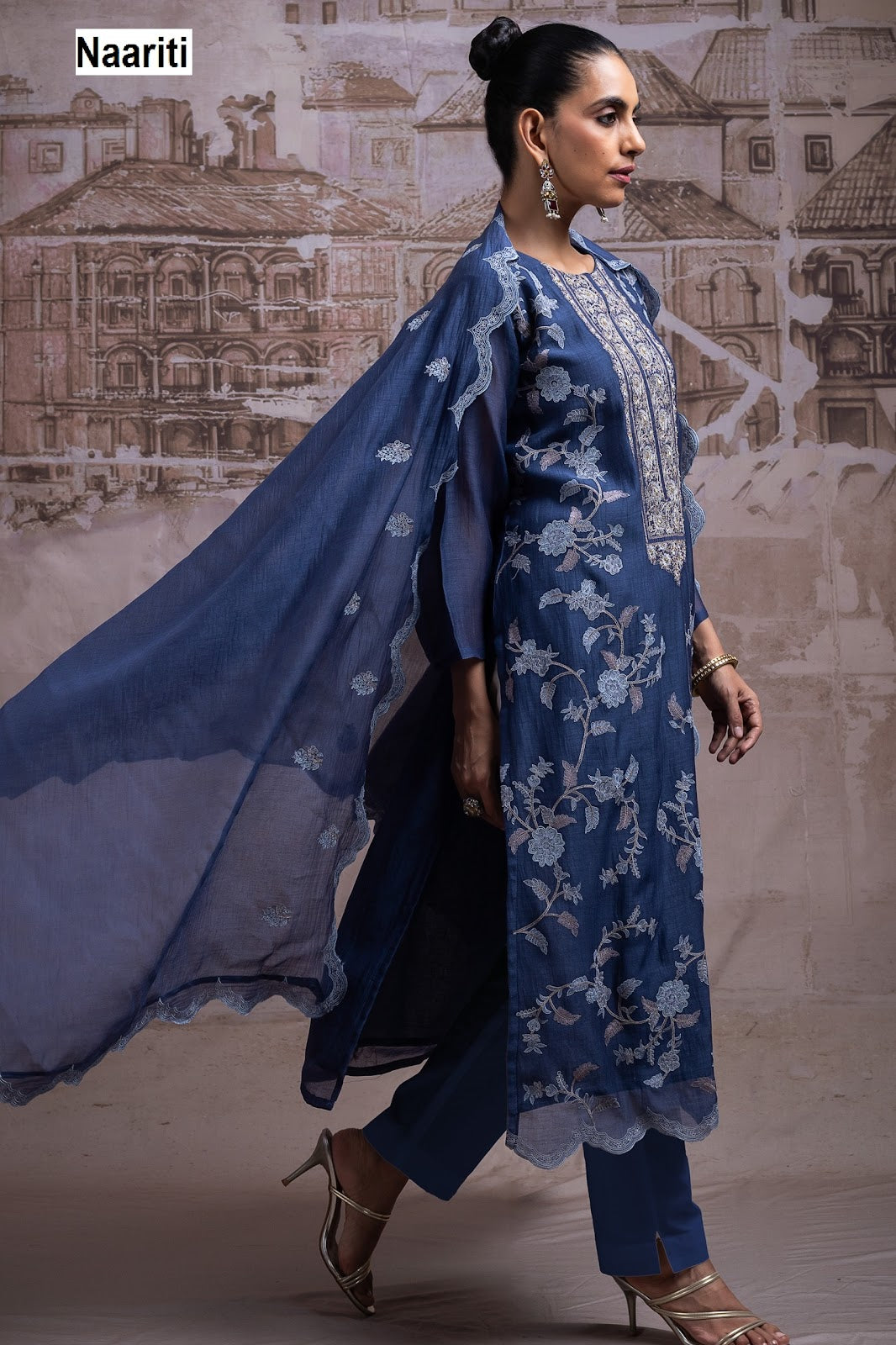 New Priyana Naariti Mul Chanderi Pant Style Suits Exporter India