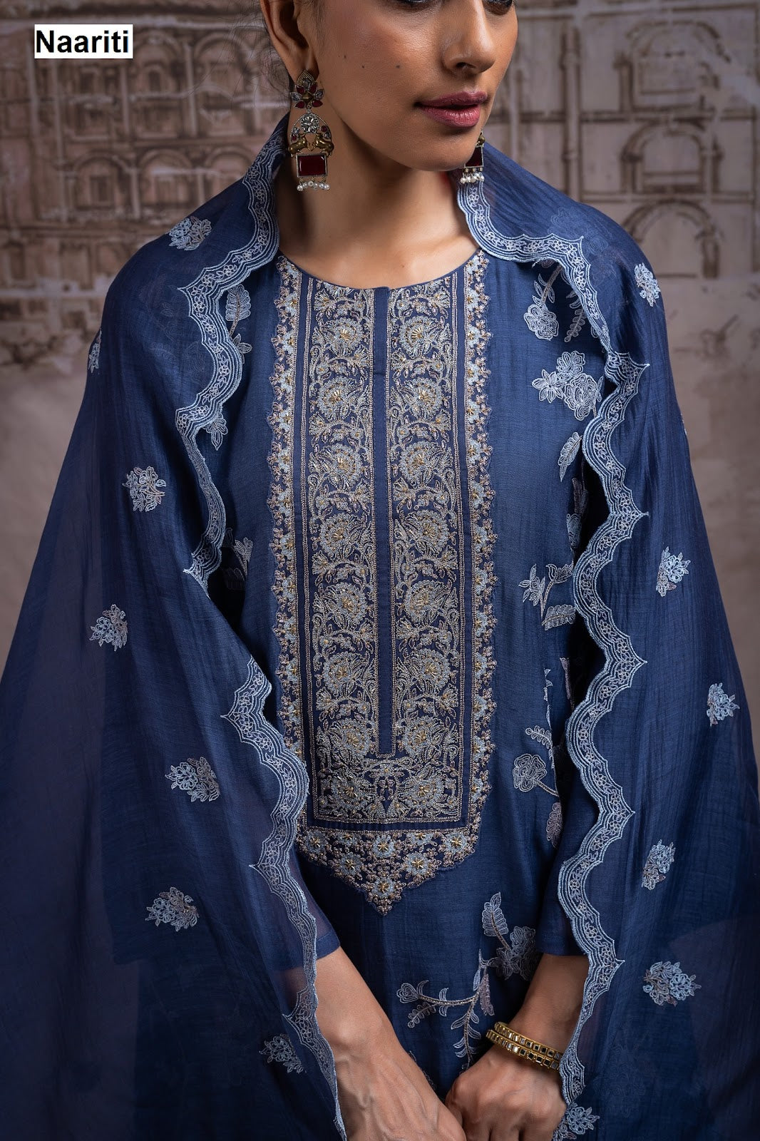New Priyana Naariti Mul Chanderi Pant Style Suits Exporter India