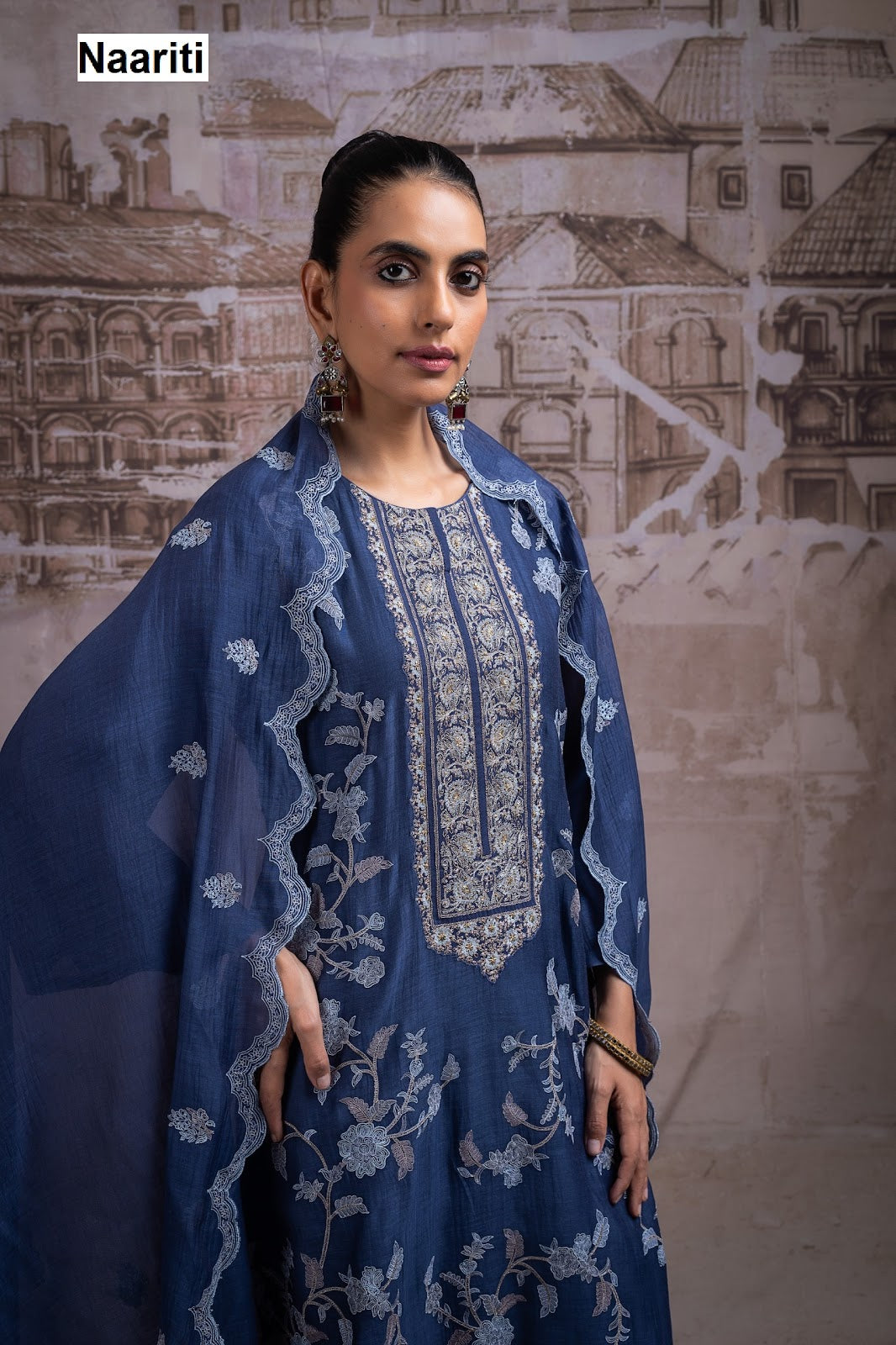 New Priyana Naariti Mul Chanderi Pant Style Suits Exporter India