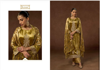 New Raabta Kesar Viscose Velvet Suits Supplier Gujarat