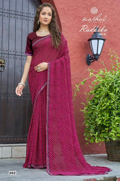 New Radhika Vol 2 Kashvi Creation Mono Georgette Sarees Supplier Ahmedabad