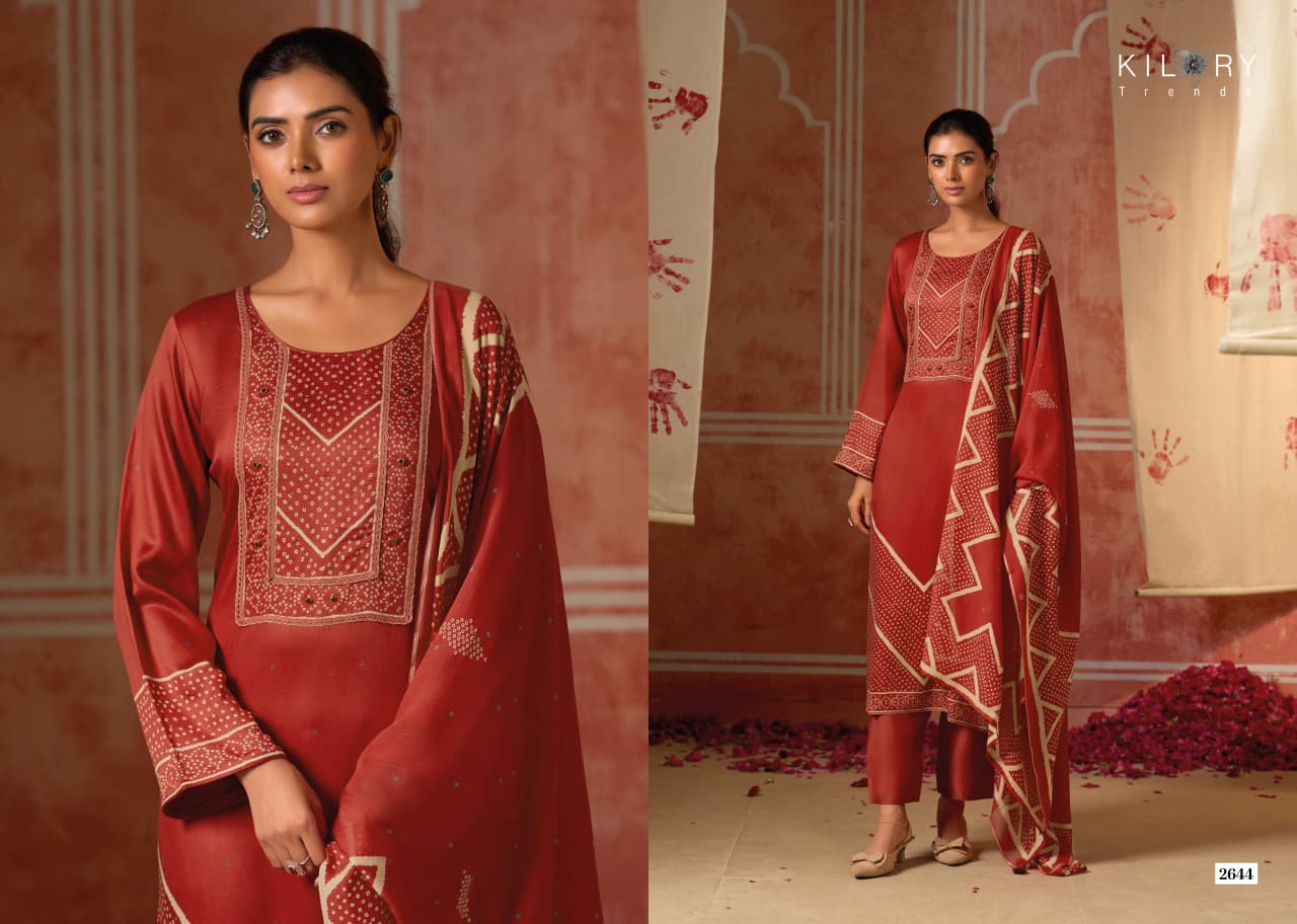 New Rangat Kilory Gaji Silk Pant Style Suits Manufacturer Ahmedabad