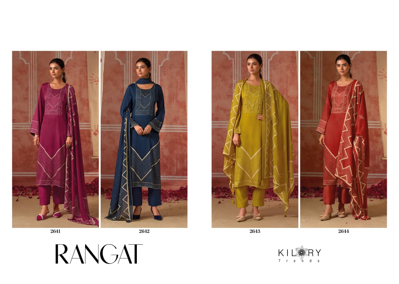 New Rangat Kilory Gaji Silk Pant Style Suits Manufacturer Ahmedabad