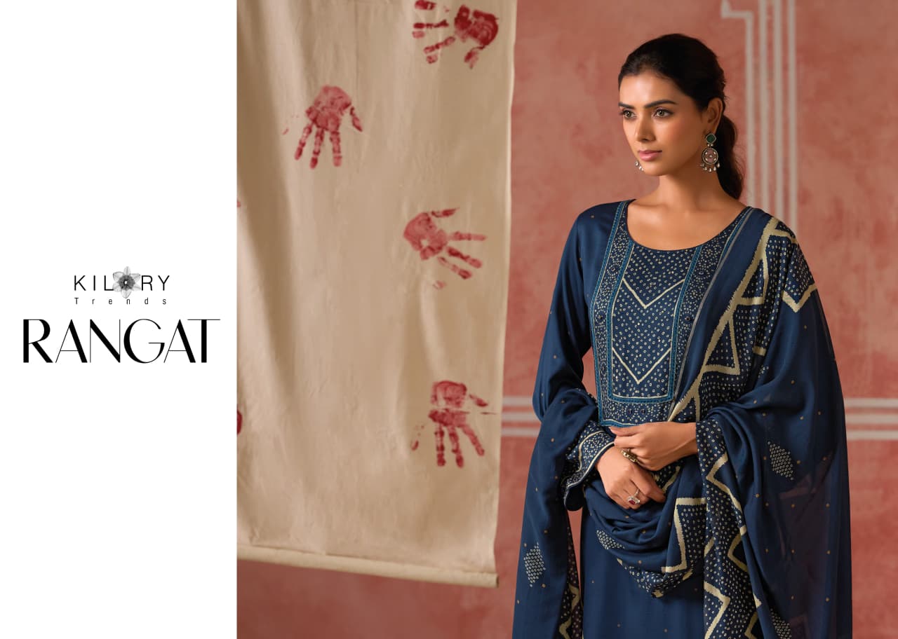 New Rangat Kilory Gaji Silk Pant Style Suits Manufacturer Ahmedabad