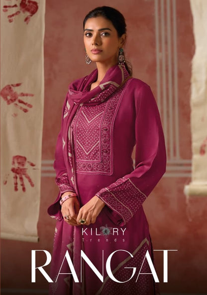 New Rangat Kilory Gaji Silk Pant Style Suits Manufacturer Ahmedabad