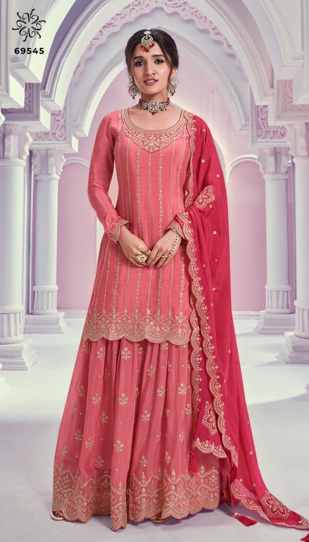 New Rangrasiya Hitlist Vinay Fashion Llp Chinon Sharara Style Suits Manufacturer India