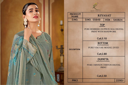 New Riyasat Rakhi Fashion Bemberg Pant Style Suits Supplier
