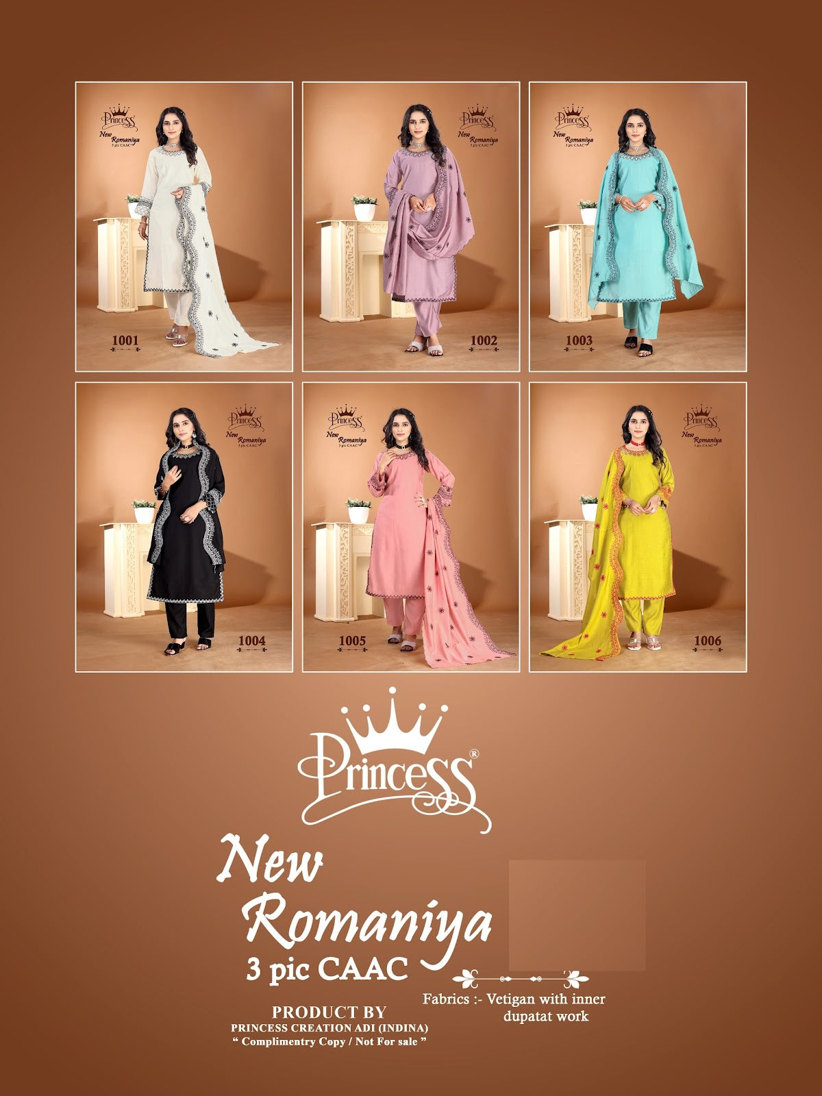 New Romaniya Princess Creation Vetican Readymade Pant Style Suits Wholesaler India