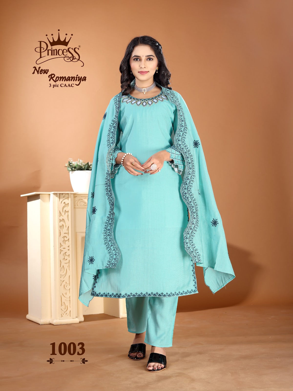 New Romaniya Princess Creation Vetican Readymade Pant Style Suits Wholesaler India