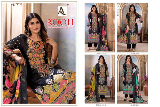 New Rooh Alok Viscose Muslin Karachi Salwar Suits Supplier Gujarat